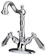 Kingston Brass Two-Handle Bathroom Faucet With Brass Pop-Up, Polished Chrome