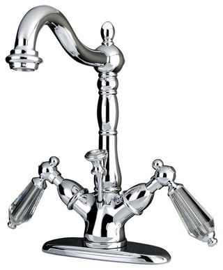 Kingston Brass Two-Handle Bathroom Faucet With Brass Pop-Up, Polished Chrome