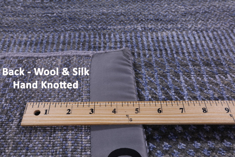 6' 1" X 9' 9" Wool and Silk Hand-Knotted Savannah Grass Rug Q11928