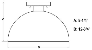 Devon Mid-Century Modern Semi Flush Mount Ceiling Light, Glossy White and Satin Brass