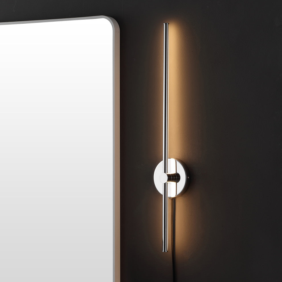 1-Light Modern Minimalist Iron Adjustable Bar Integrated LED Plug-In Sconce