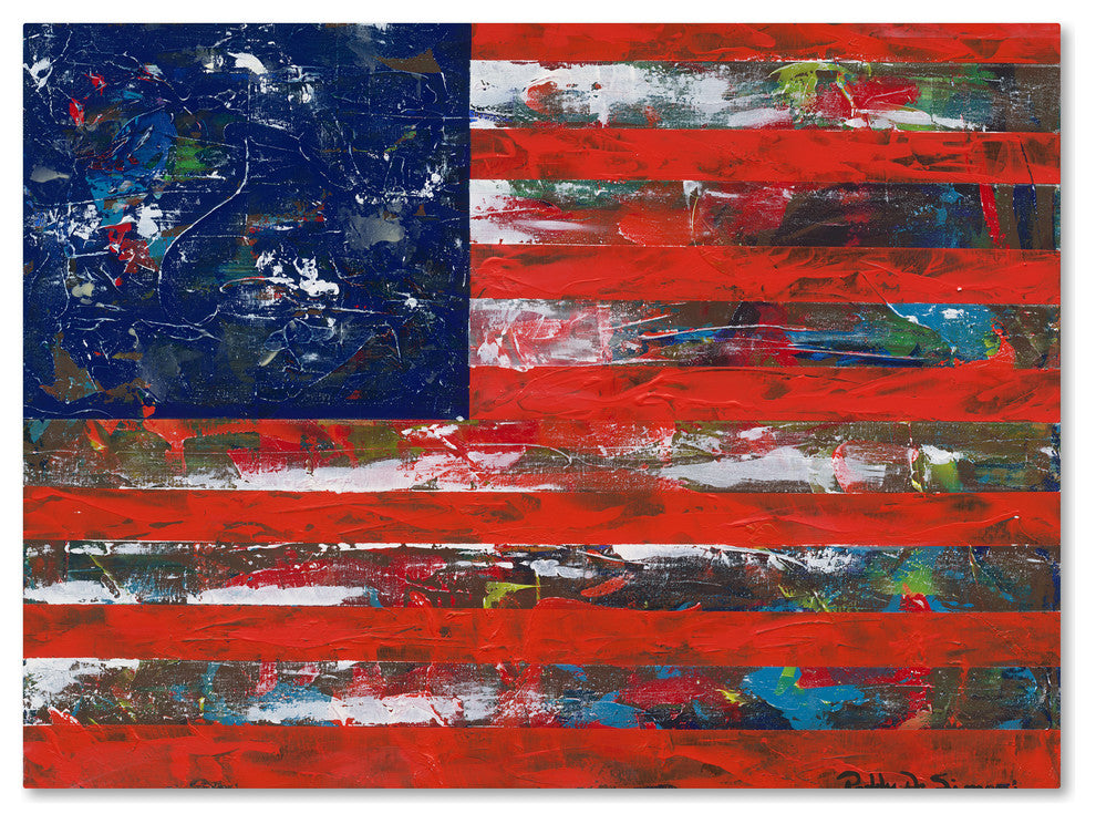Patricia Alvez 'American Flag' Canvas Art, 32"x24"