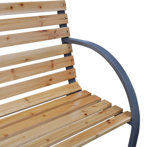 vidaXL Outdoor Patio Bench Garden Park Bench with Armrests Solid Wood Fir