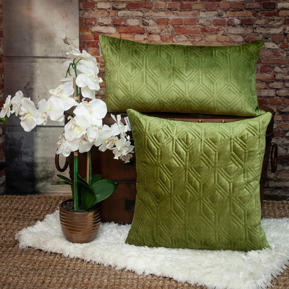 Parkland Collection Aleta Olive Throw Pillow, Rectangle