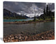 Dark Sky over Crystal Clear Lake, Landscape Canvas Art Print, 20"x12"