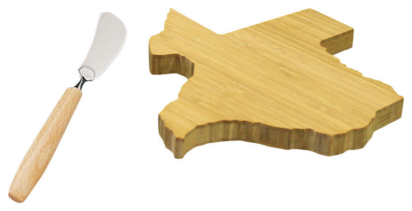 State Shaped Cutting Boards, Amber Bamboo, Texas