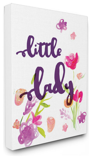 Little Lady Typography Floral, Canvas, 16"x20"