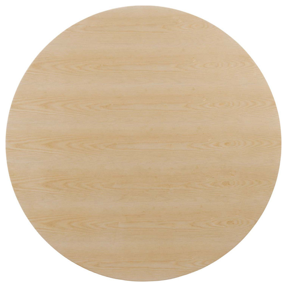 Dining Table, Round, Wood, Black Brown Natural, Modern, Cafe Bistro Restaurant