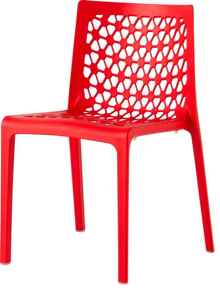 Milan Outdoor All Season Resin Chairs, Set of 2, Red