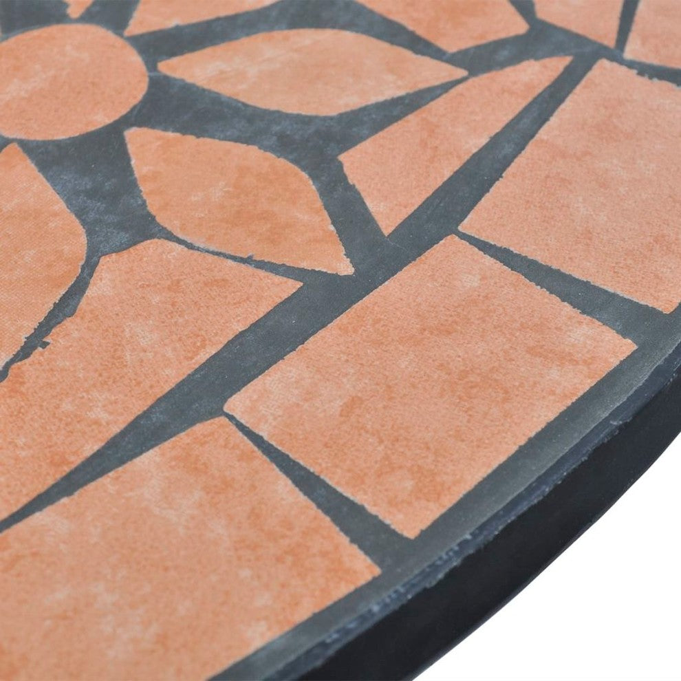 vidaXL Bistro Table Outdoor Side Table Garden Mosaic Table Ceramic Terracotta