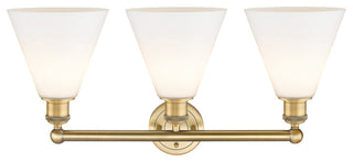 Berkshire 3-Light 26" Bath Vanity Light, Brushed Brass Finish, Matte White Shade