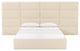 Eliana Cream Velvet Queen Bed with Wings - Cream