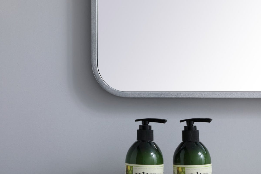 Elegant Decor MR802432S Soft Corner Metal Rectangular Mirror, 24"x32"