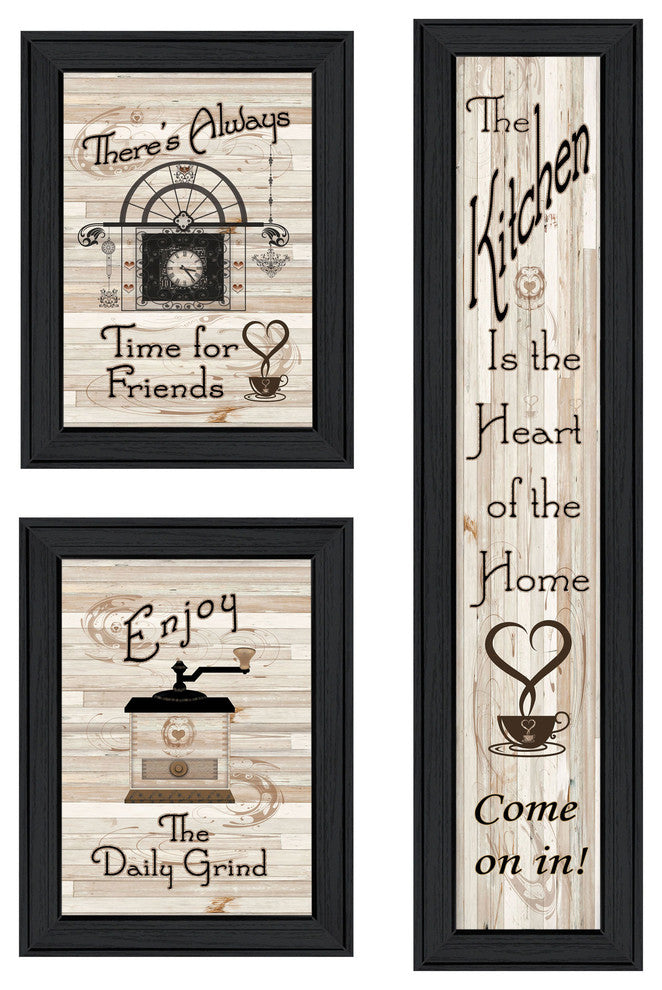 "The Kitchen Collection I" 3-Piece Vignette by Millwork Engineering, Black Frame