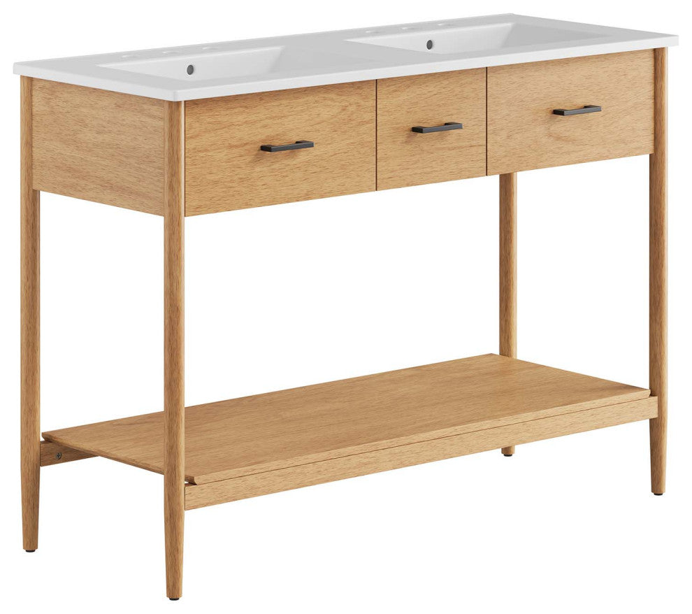 Zaire 48" Double Sink Bathroom Vanity - Natural White