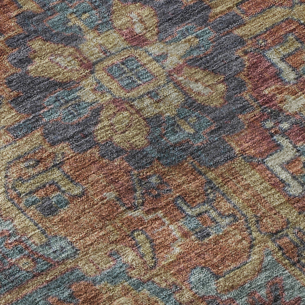 Premium Machine Washable Mayfield AMF571 Red 5' x 7'6" Rug