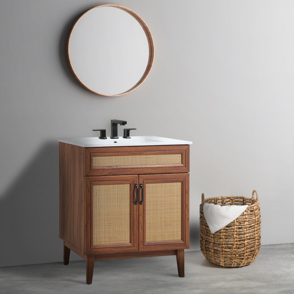 30" Modern Farmhouse 2-Shelf Bath Vanity Cabinet Only(Sink Basin not Included)