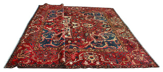 Fine Vintage Distressed Zaid Red/Ivory Rug, 9'5 x 12'9