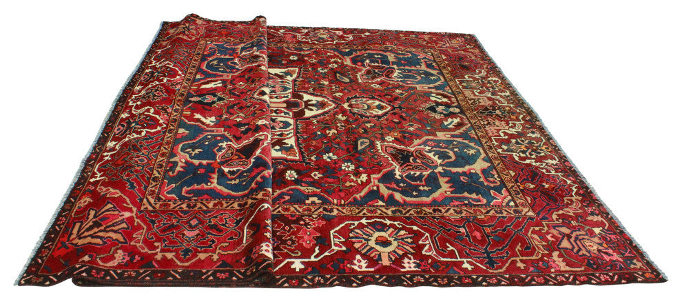 Fine Vintage Distressed Zaid Red/Ivory Rug, 9'5 x 12'9
