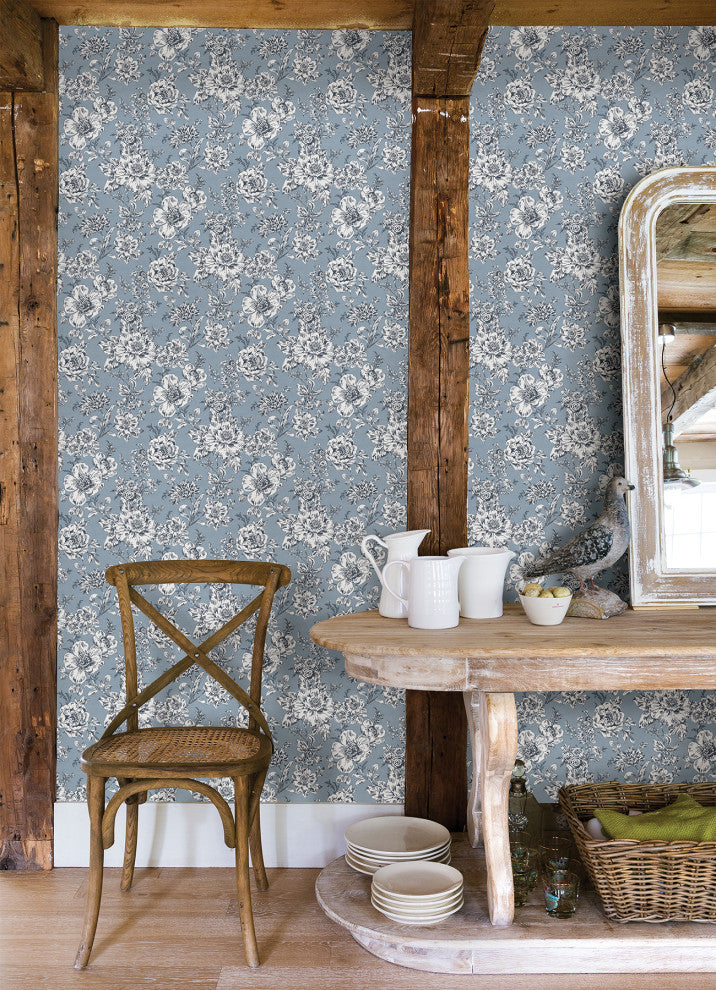 Blue Winifred Peel & Stick Wallpaper