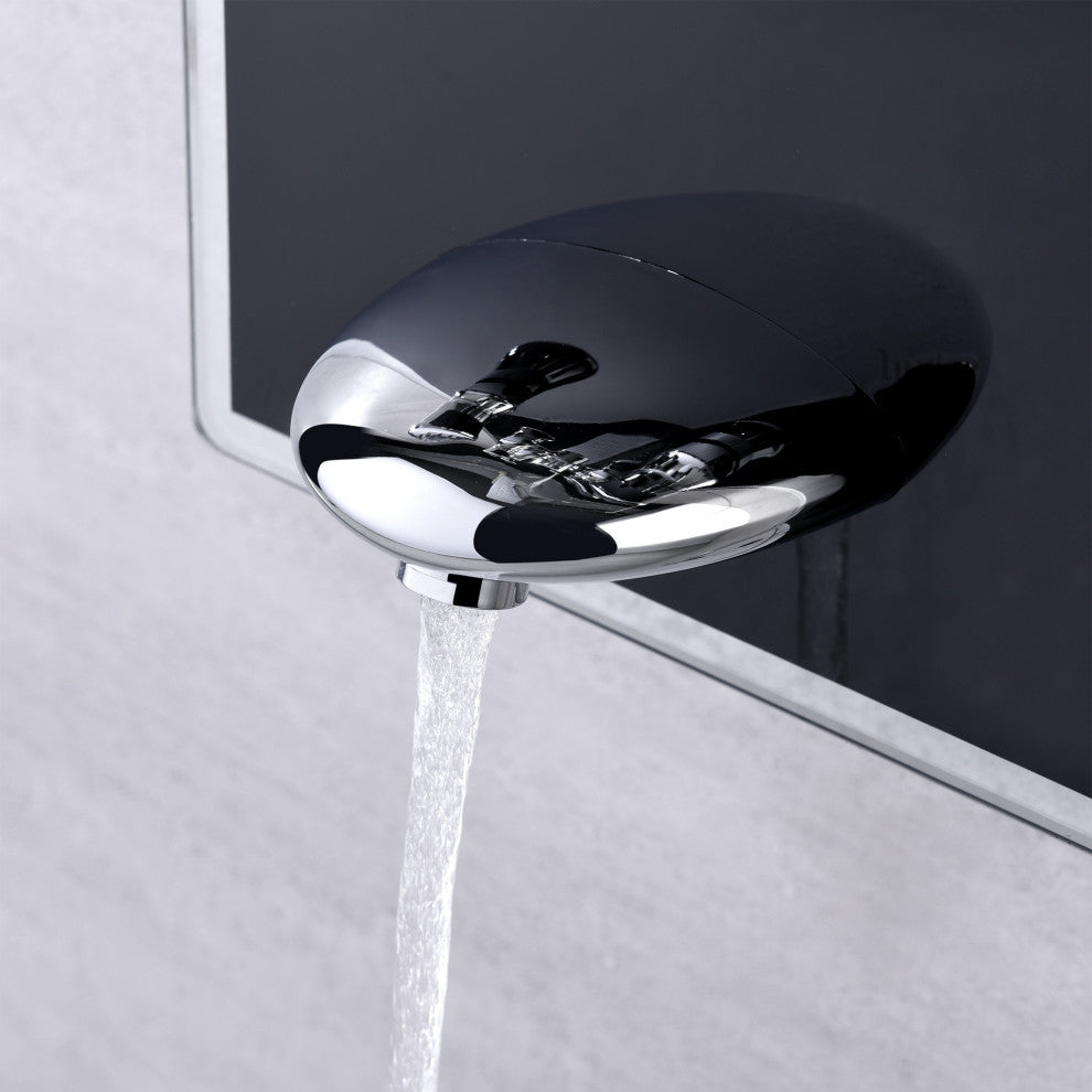 Luxier 51" 6-Jet Shower Panel With Rainfall Shower Head Hand Shower, Black