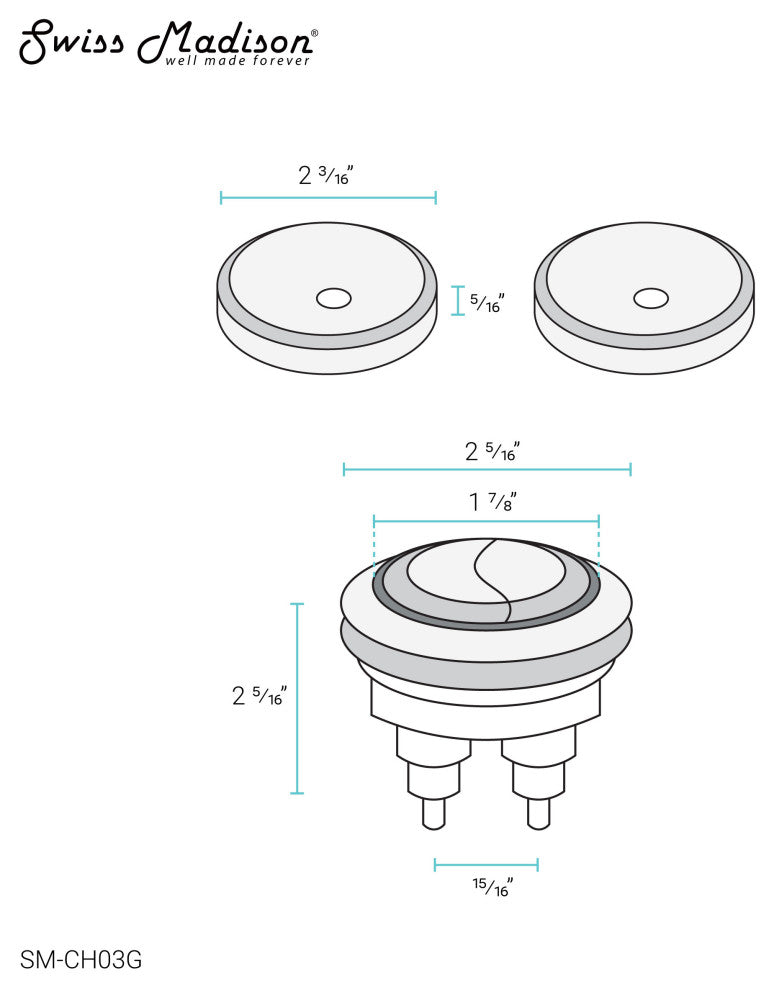 Toilet Hardware Brushed Gold, SM-1T256, SM-1T205