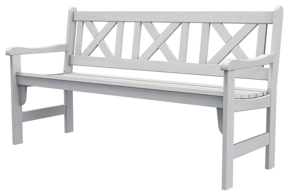 Pieva 3-Seater Foldable Wooden Garden Bench, White