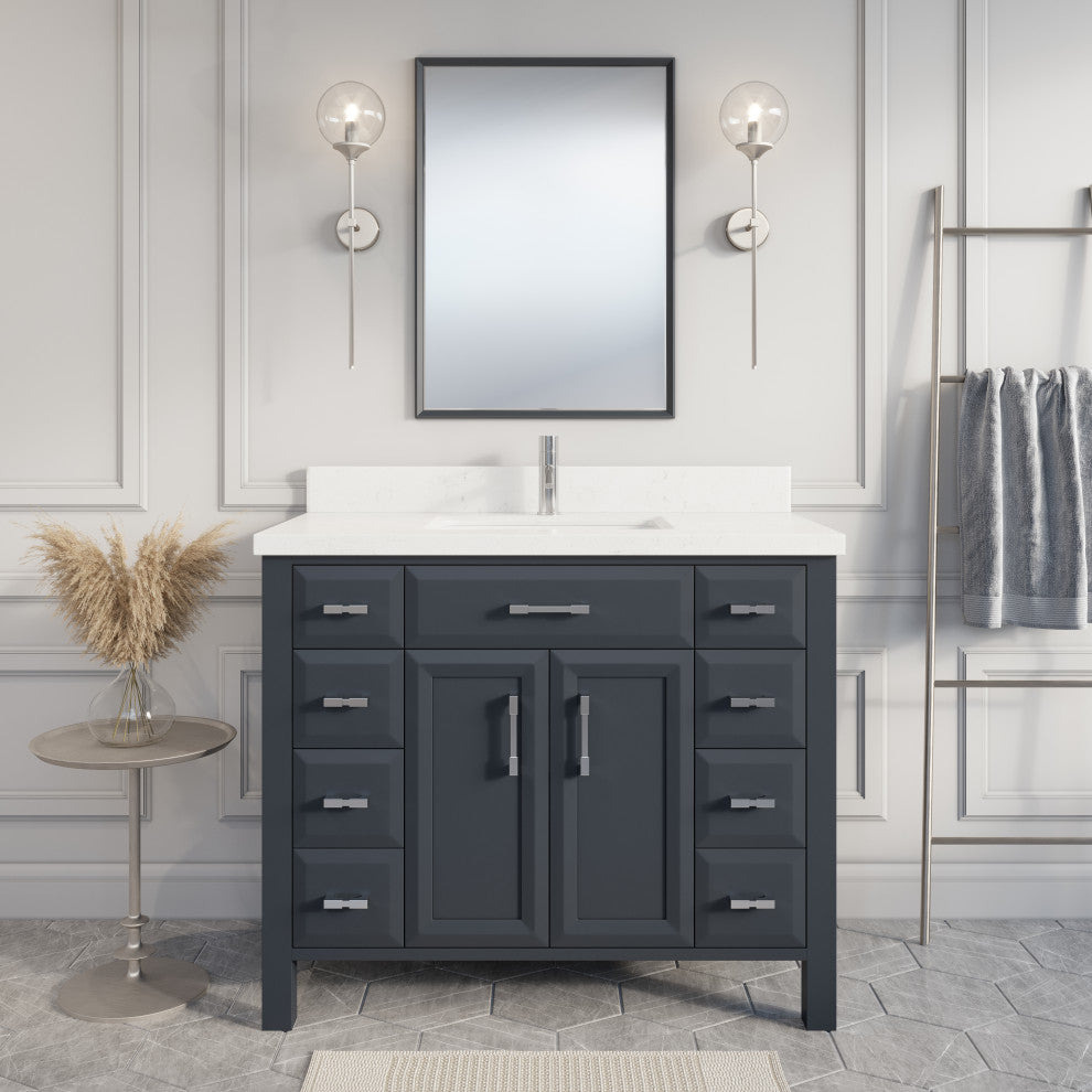 Calais 42" Bathroom Vanity, Pepper Gray