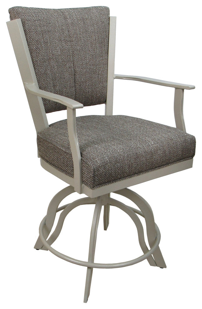 Montana Swivel Tilt Metal 30" Bar Stool or Counter 26" on A Base, Plumley Cocoa - Beige, 30"