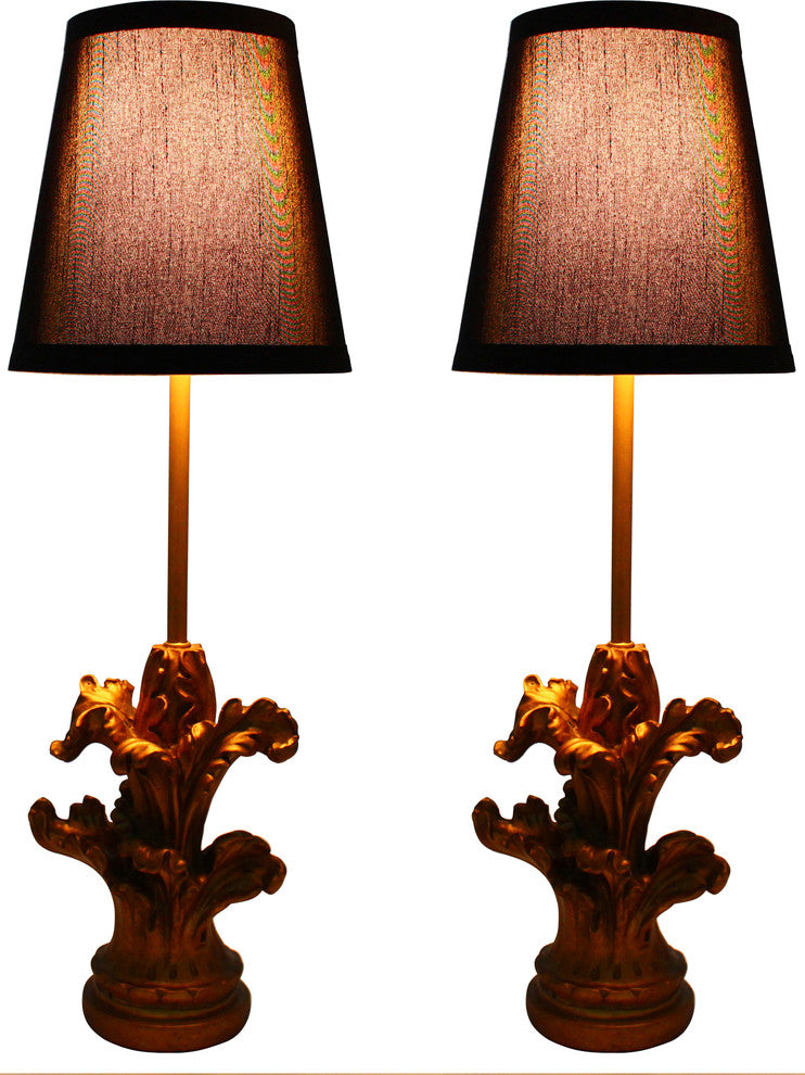 Urbanest Set of 2 Homestead Mini Buffet Lamps, Paris Gold