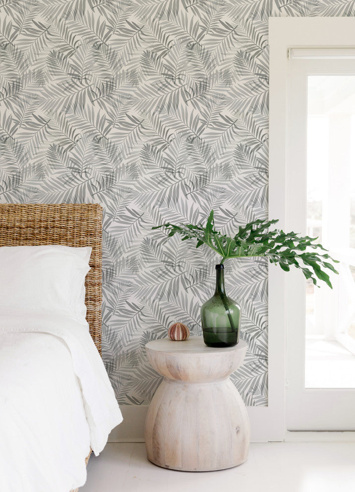 Grey Tropical Vibe Peel & Stick Wallpaper