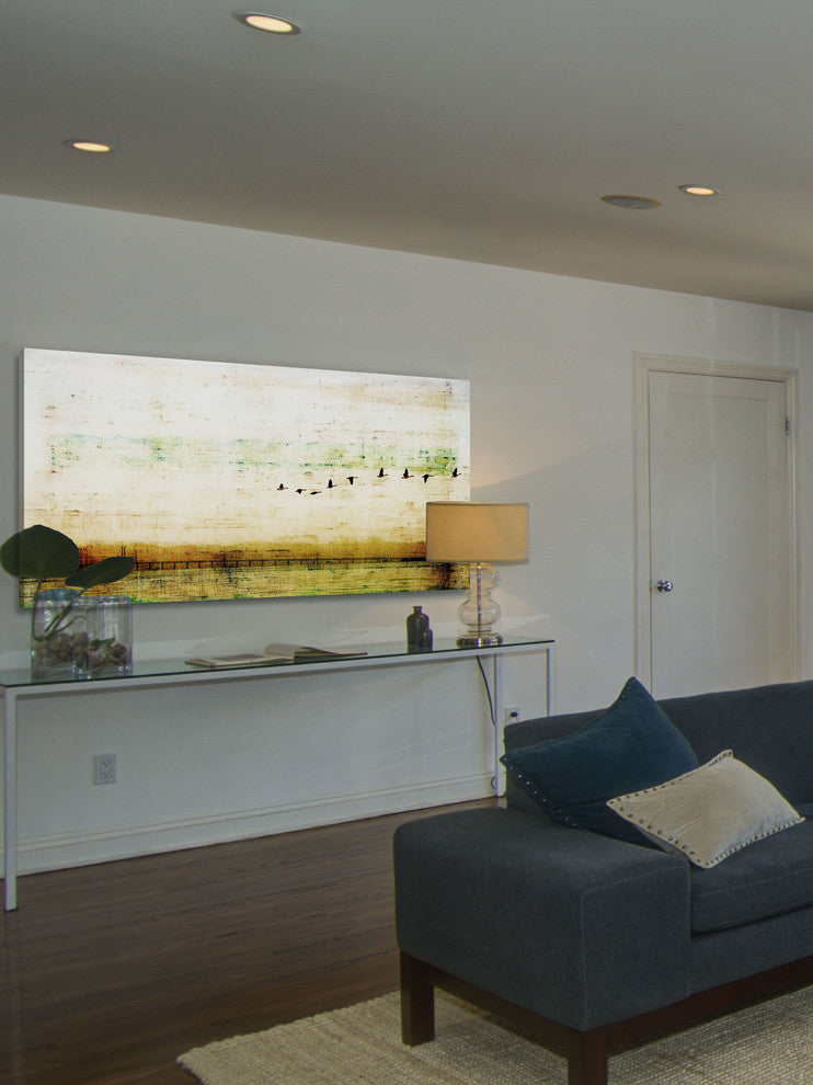 "Birds Flying" Fine Art Canvas Print, 45"x22.5"