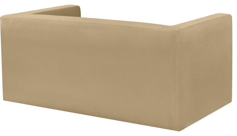 Henson Velvet Upholstered Loveseat, Camel