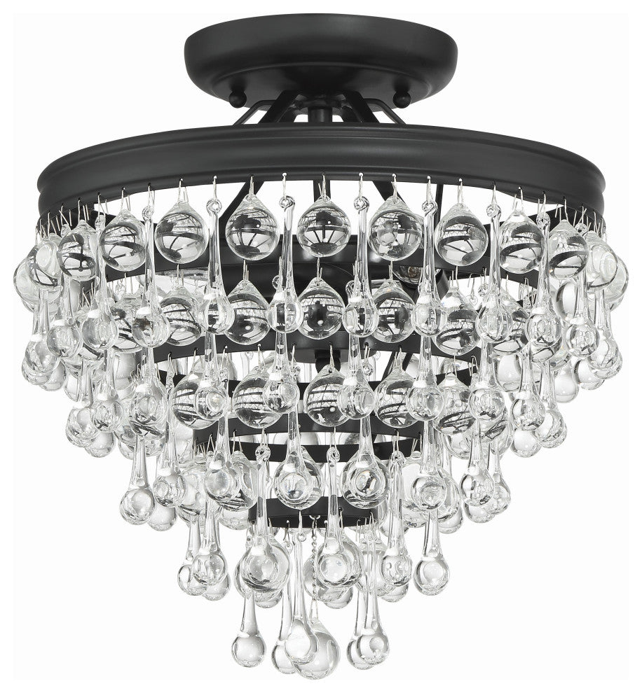 CRYSTORAMA Calypso 3 Light Matte Black Ceiling Mount