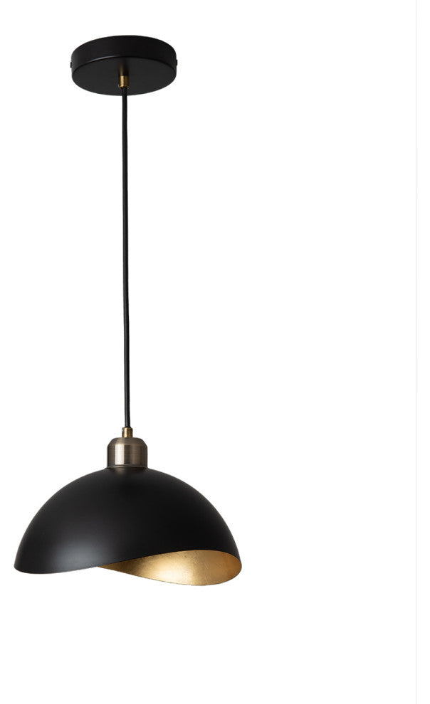 Luna Bella Pendant Light Small, Matte Black, Weathered Brass
