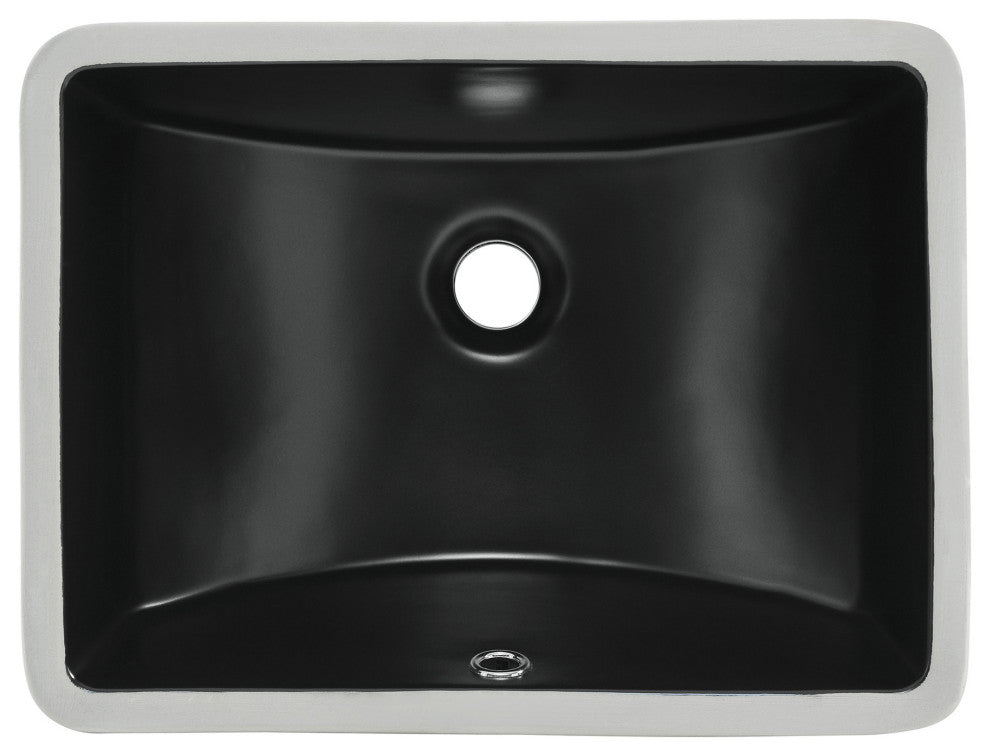 Plaisir 18.5" Rectangle Undermount Bathroom Sink, Matte Black