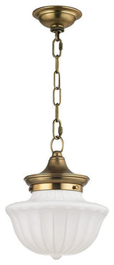 Dutchess 1-Light, Pendant, Aged Brass, 9"
