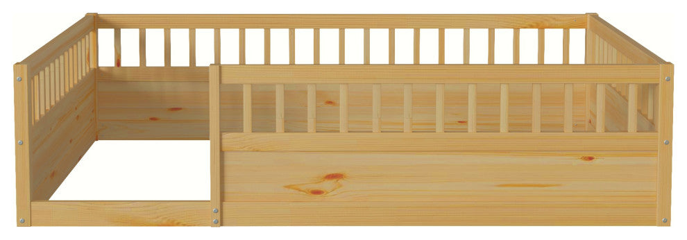 Gewnee Full Floor Bed Frame with Fence