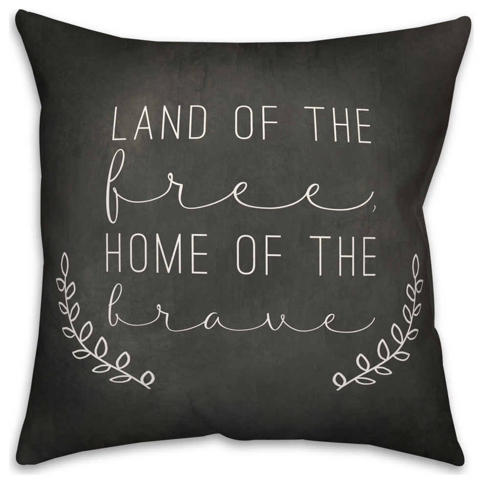 Land Of The Free Home Of The Brave 18x18 Throw Pillow