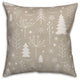 Winter Christmas Tree Pattern 18"x18" Throw Pillow Cover