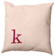 26"x26" Modern Monogram Decorative Throw Pillow, Cranberry