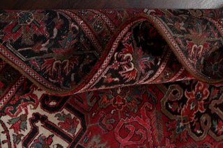 Consigned, Vintage Oriental Handmade Persian Low Pile Carpet, Red, 10'7"X7'4"