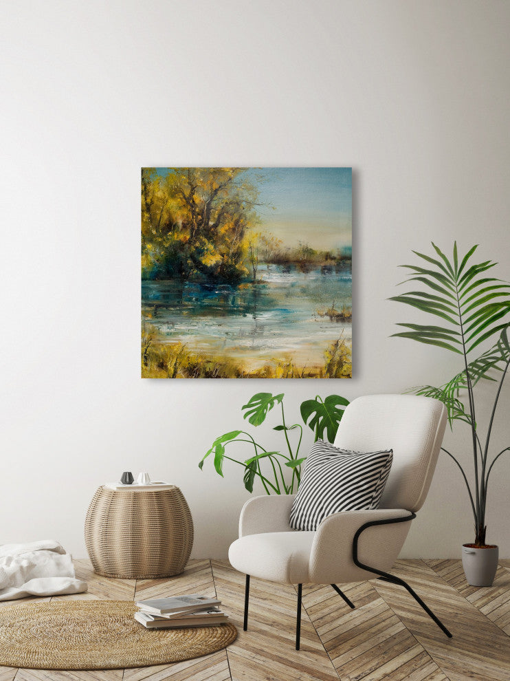 "Life Is a Deep River" Painting Print on Wrapped Canvas, 40x40