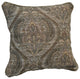 18" Double-Corded Patterned Jacquard Chenille Square Throw Pillow, Gray Damask