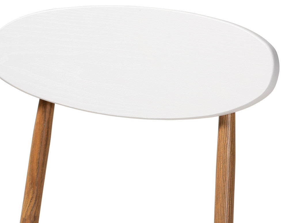 Wayne Modern and Contemporary White and Walnut Finished Metal 5-Piece Dining Set