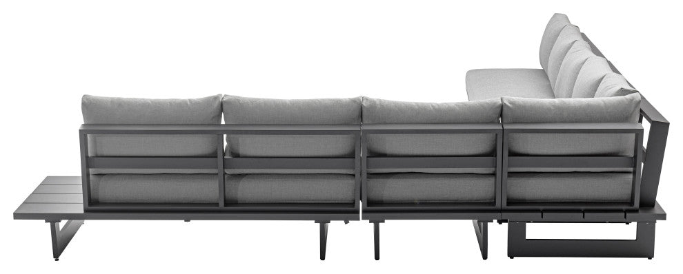 Maldives Grey Water Resistant Fabric Outdoor Patio Modular Sectional