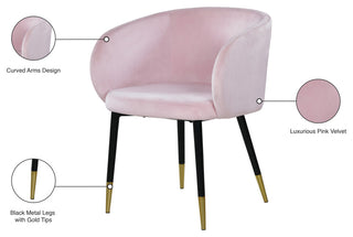 Louise Velvet Dining Chair, Pink