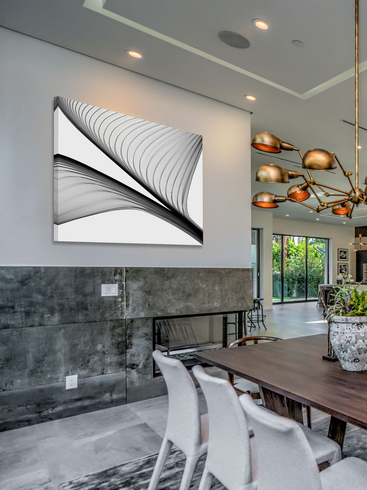 "Abstract Black and White 21-37-04" Print on Canvas by Irena Orlov