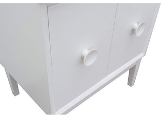 31" Single Vanity, White Finish With Gray Granite Top And Oval Sink