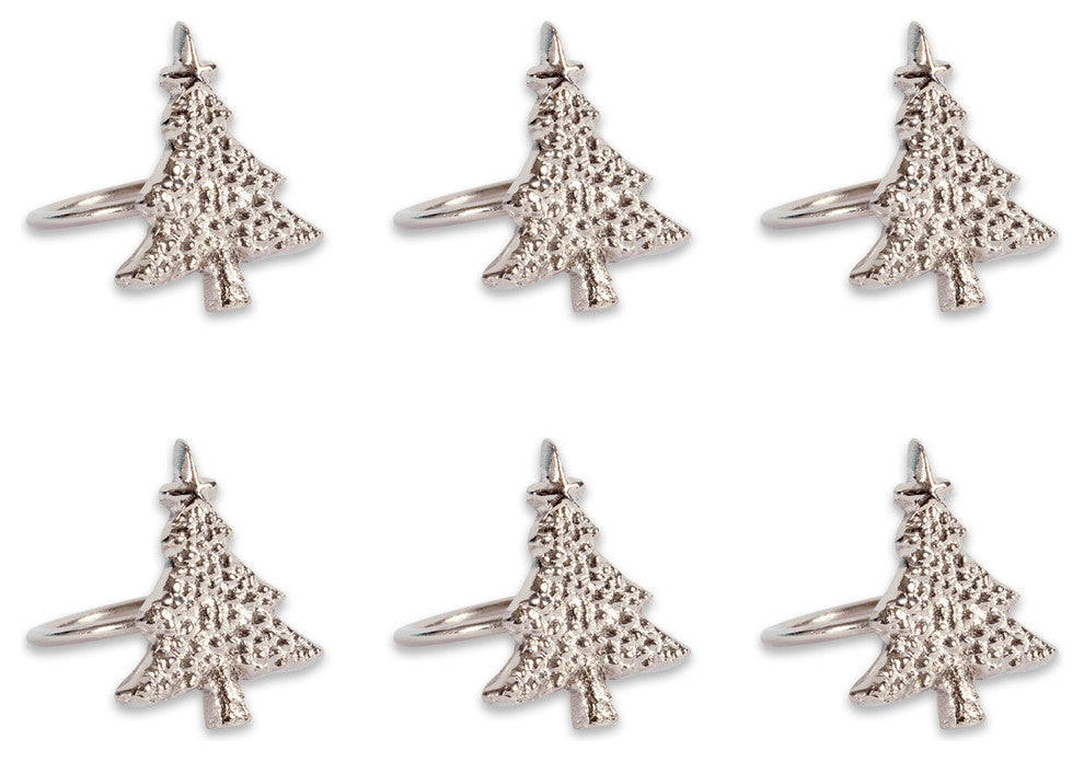 DII Christmas Tree Napkin Ring, Set of 6